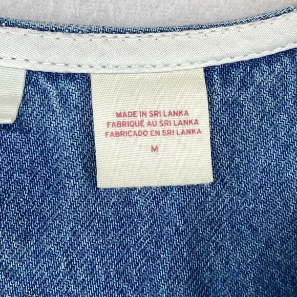 LEVIS Dress M Vianna Vest Overall Jumper Bib Button Front Denim Cotton Blue - Picture 9 of 15